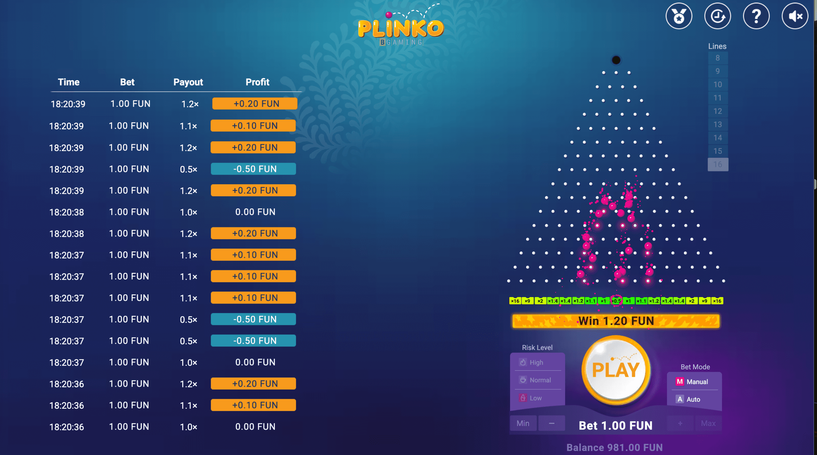 Plinko free demo